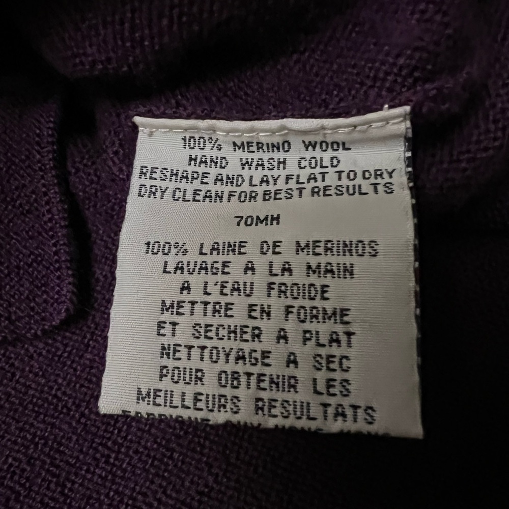 100% Wool Eileen Fisher Rich Purple Sweater Tank - Picture 3 of 4
